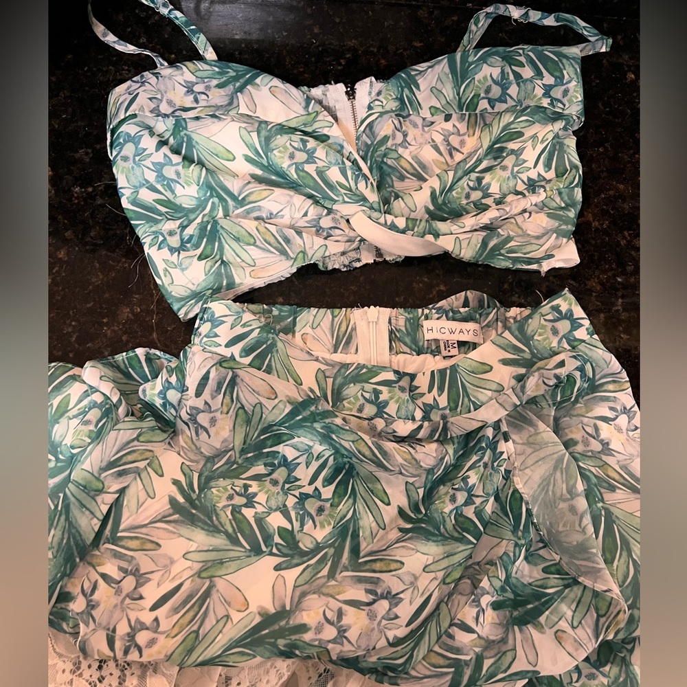 2 Piece Floral Top and maxi skirt .